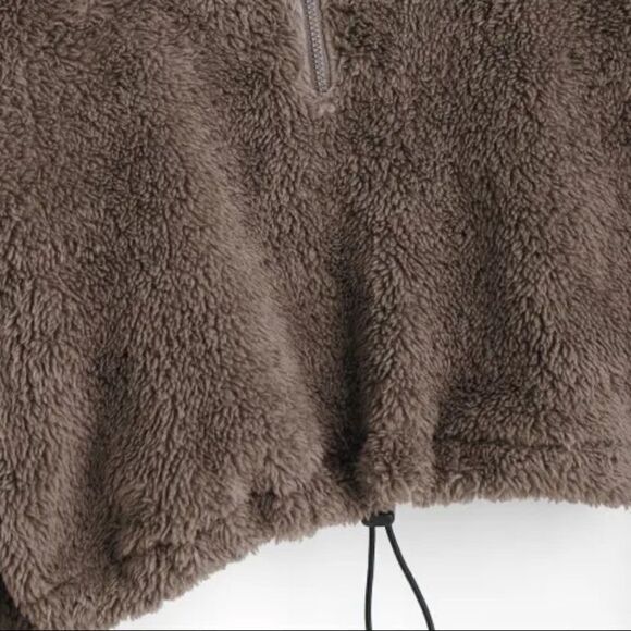 🌟nwt ZAFUL Half Zip Plush Cropped Sweatshirt🌟 - Picture 3 of 12